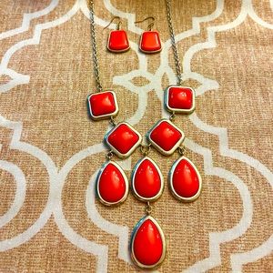 Large Beaded Statement Necklace and Earrings